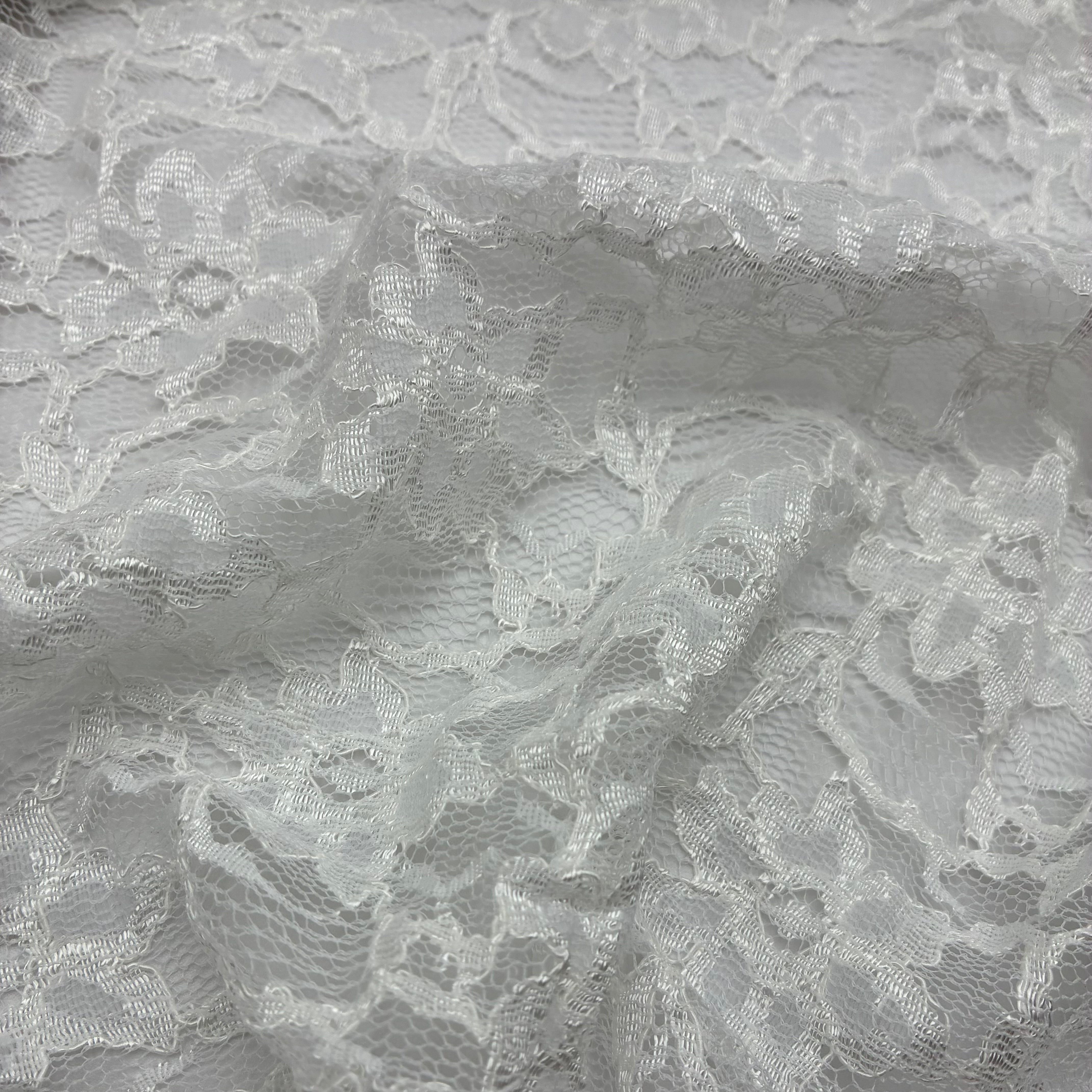 Floral Corded Lace - White (WFY0650)