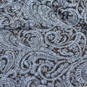 Printed Lace Knit - Black with Grey (KLM0189)