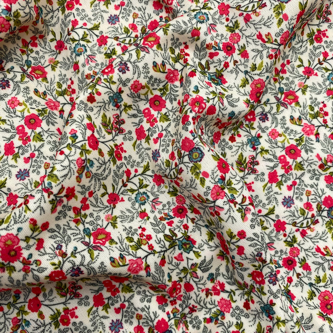 Knit, Pink Floral on Cream (KXX0162)