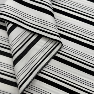 Stretch Blouse Weight - Black & White Shadow Stripe (WDW3071)(SLN)