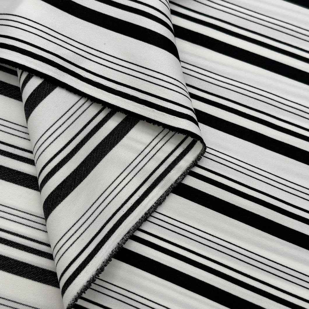 Stretch Blouse Weight - Black & White Shadow Stripe (WDW3071)(SLN)