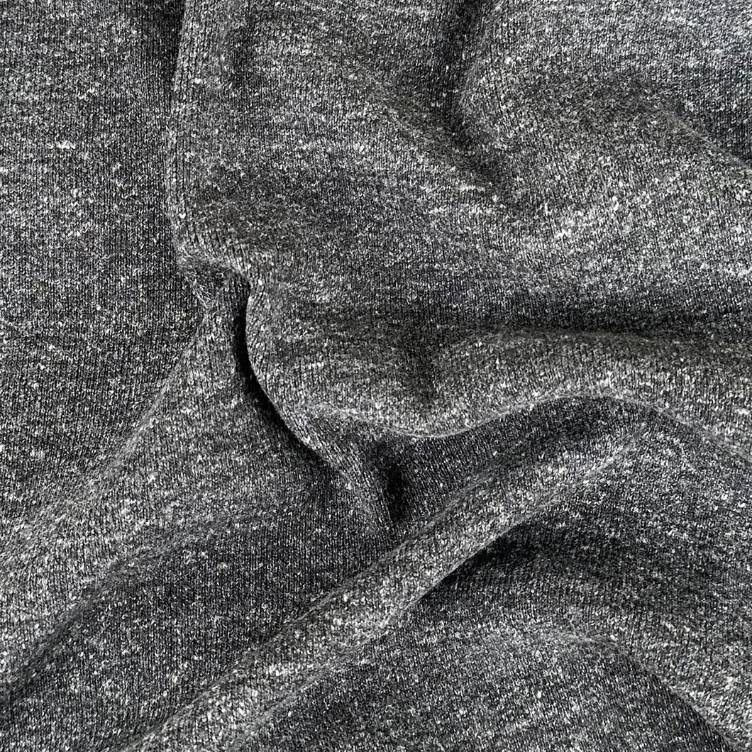 Cotton Rib Knit, Heathered Dark Charcoal (KRB0462)