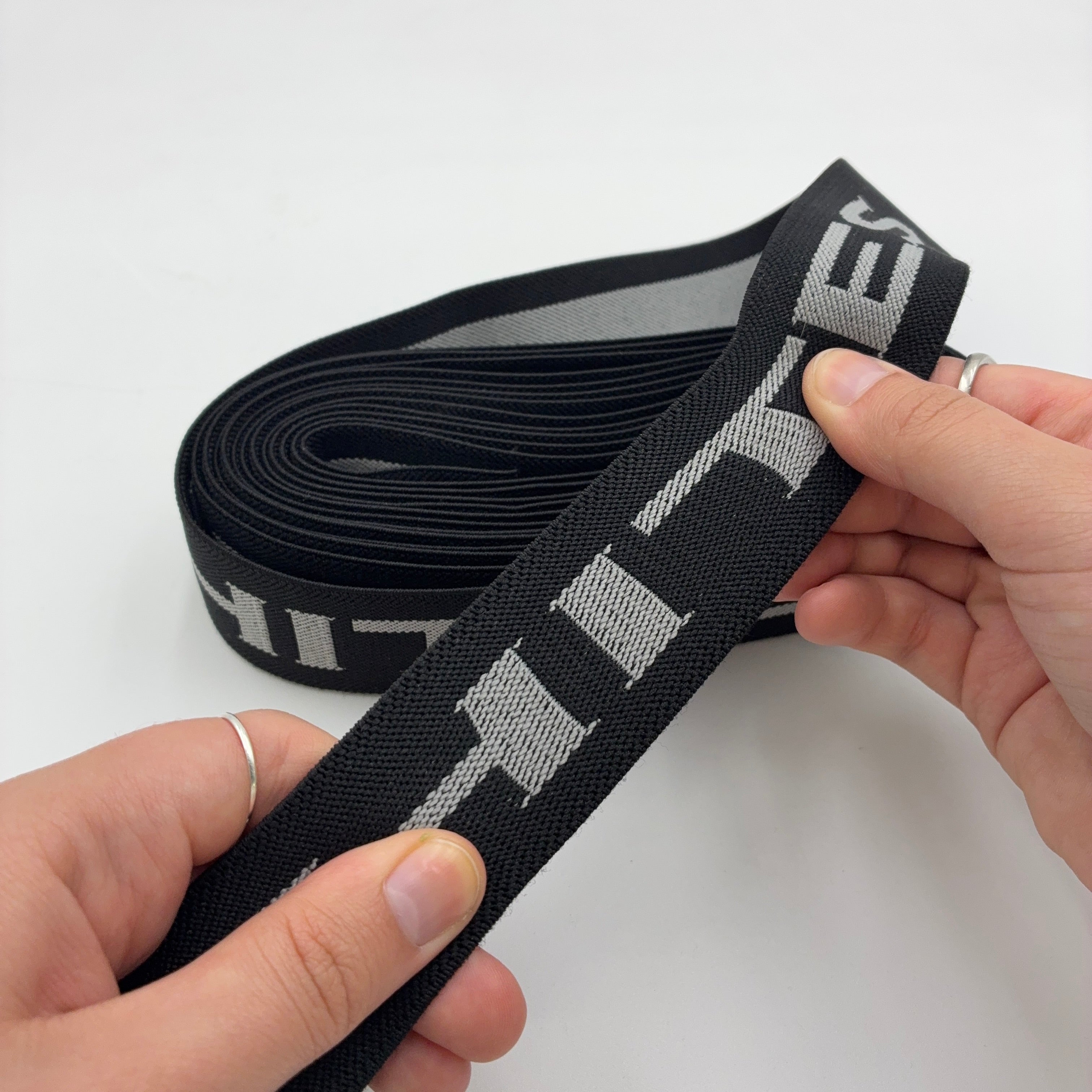 38mm Waistband Elastic - Black/Grey, 5m (NEL0209)