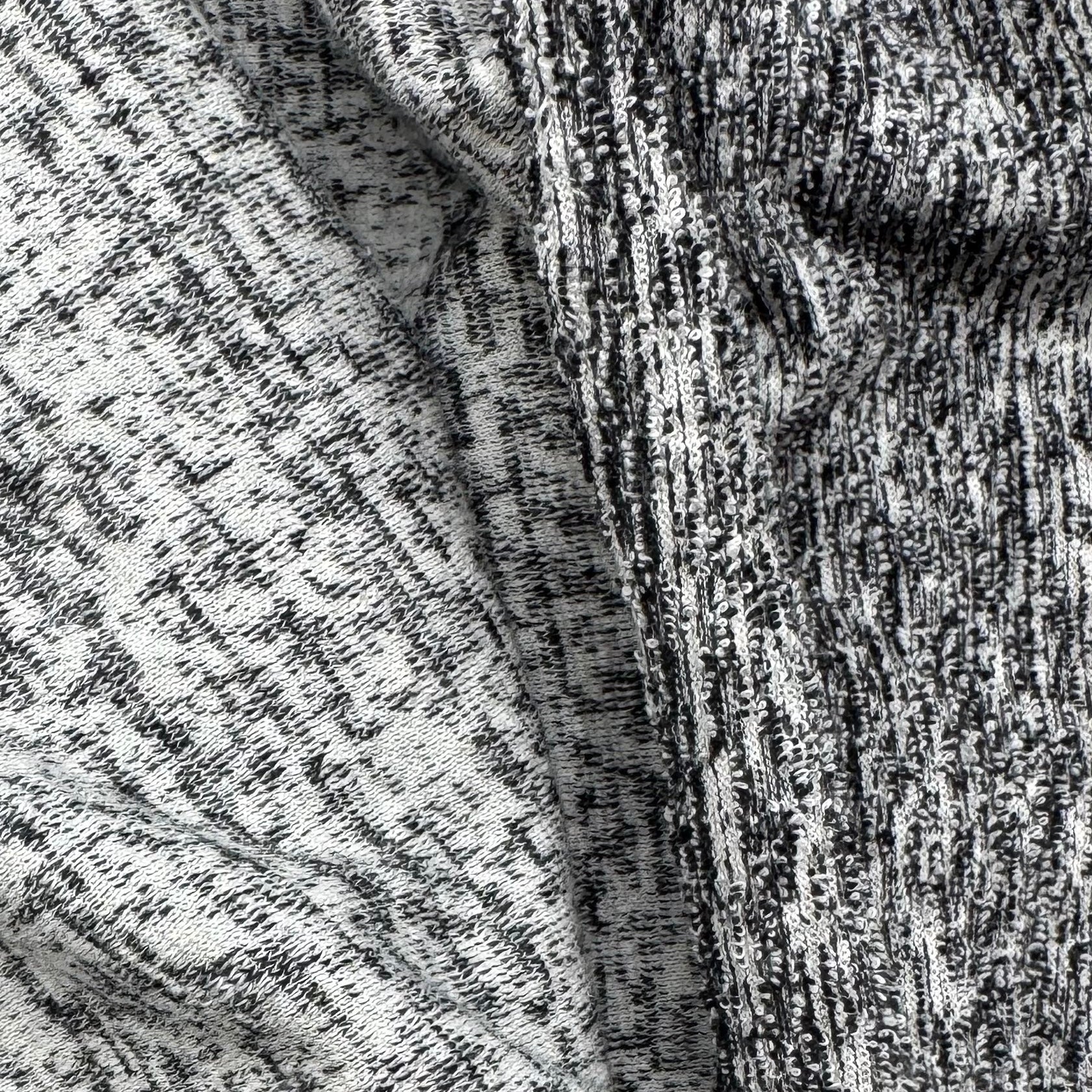 Cotton Terry Sweater Knit - Black (KSW0477)