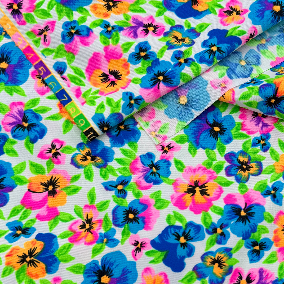 Swim Lycra - Neon Pansies (KAC0782:3)