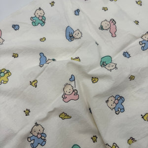 Cotton Flannelette, Warm White with Baby Images (WFL0286:288)