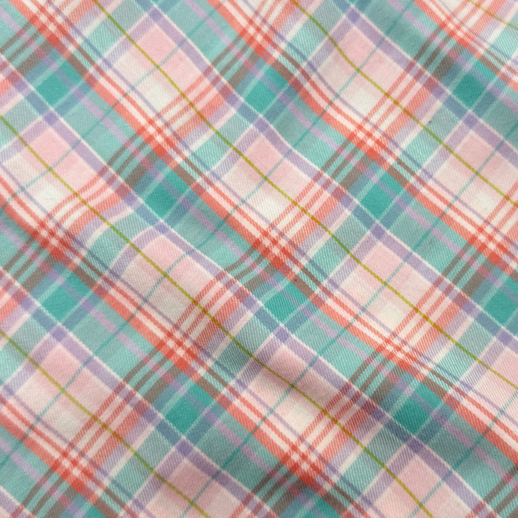 Flannel Shirting, Pink Aqua & Red Plaid (WDW2388)