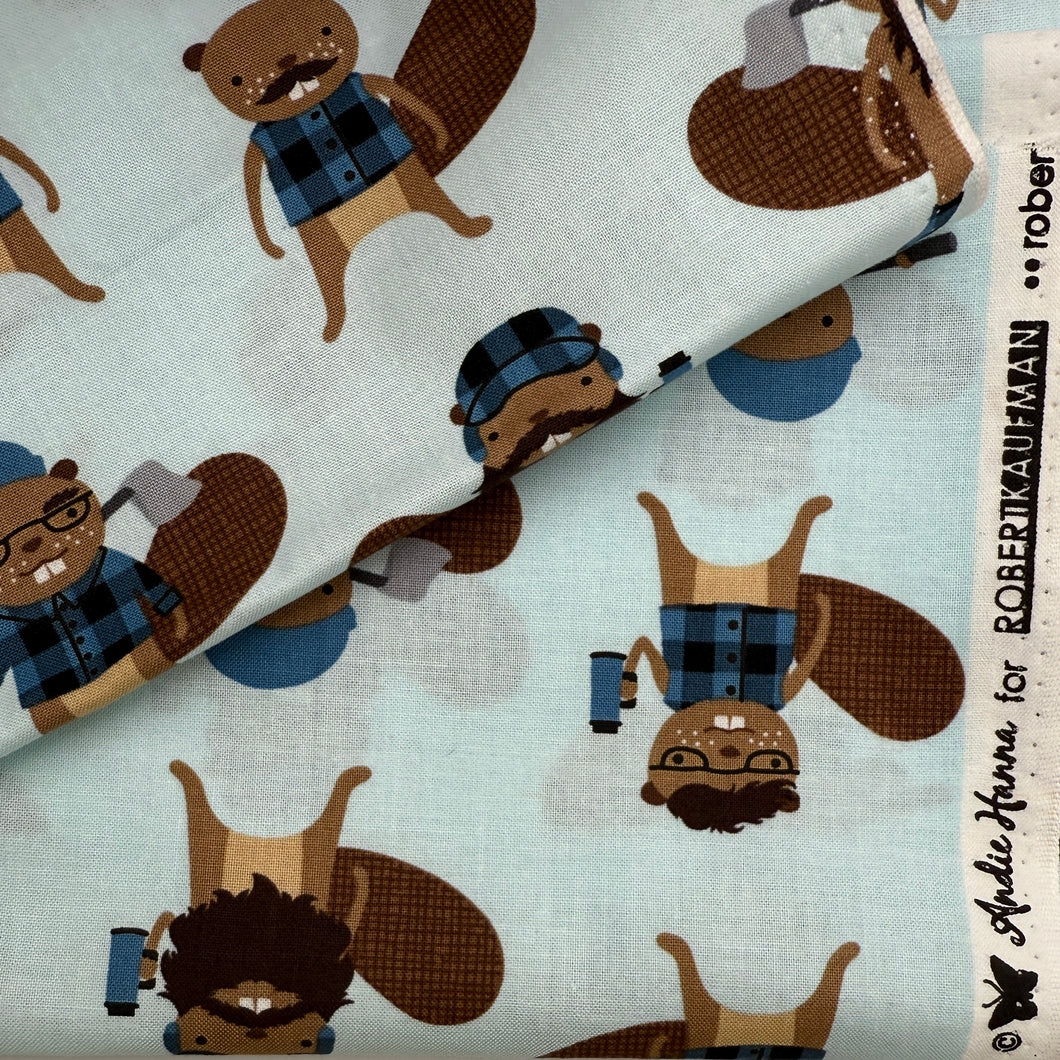 Quilting Cotton, Canadian Beavers Blue (WQC2602)