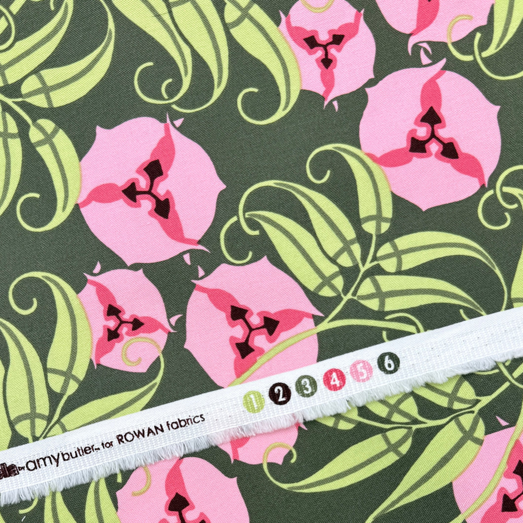 Cotton Twill Bottom Weight, Pink and Olive Floral (WBW0466)(WTW)