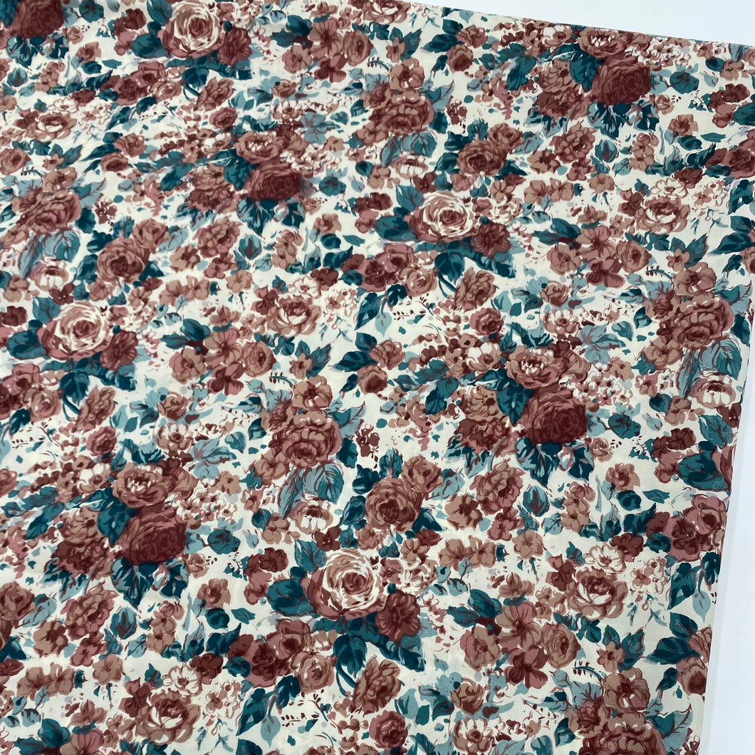 Blouse Weight - Brown and Teal Floral (WDW3101)
