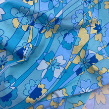 Load image into Gallery viewer, Stretch Cotton Dress Weight, Aqua &amp; Yellow Flowers (WDW2284)
