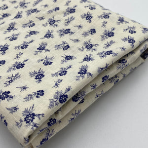 Cotton Dress Weight, Dark Violet Floral on Cream (WDW2276)