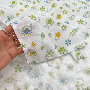 Cotton Dress Weight, Blue & Green Floral (WDW2282)
