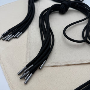 Round Drawstrings with Metal Aglet, Black (NXX1450)