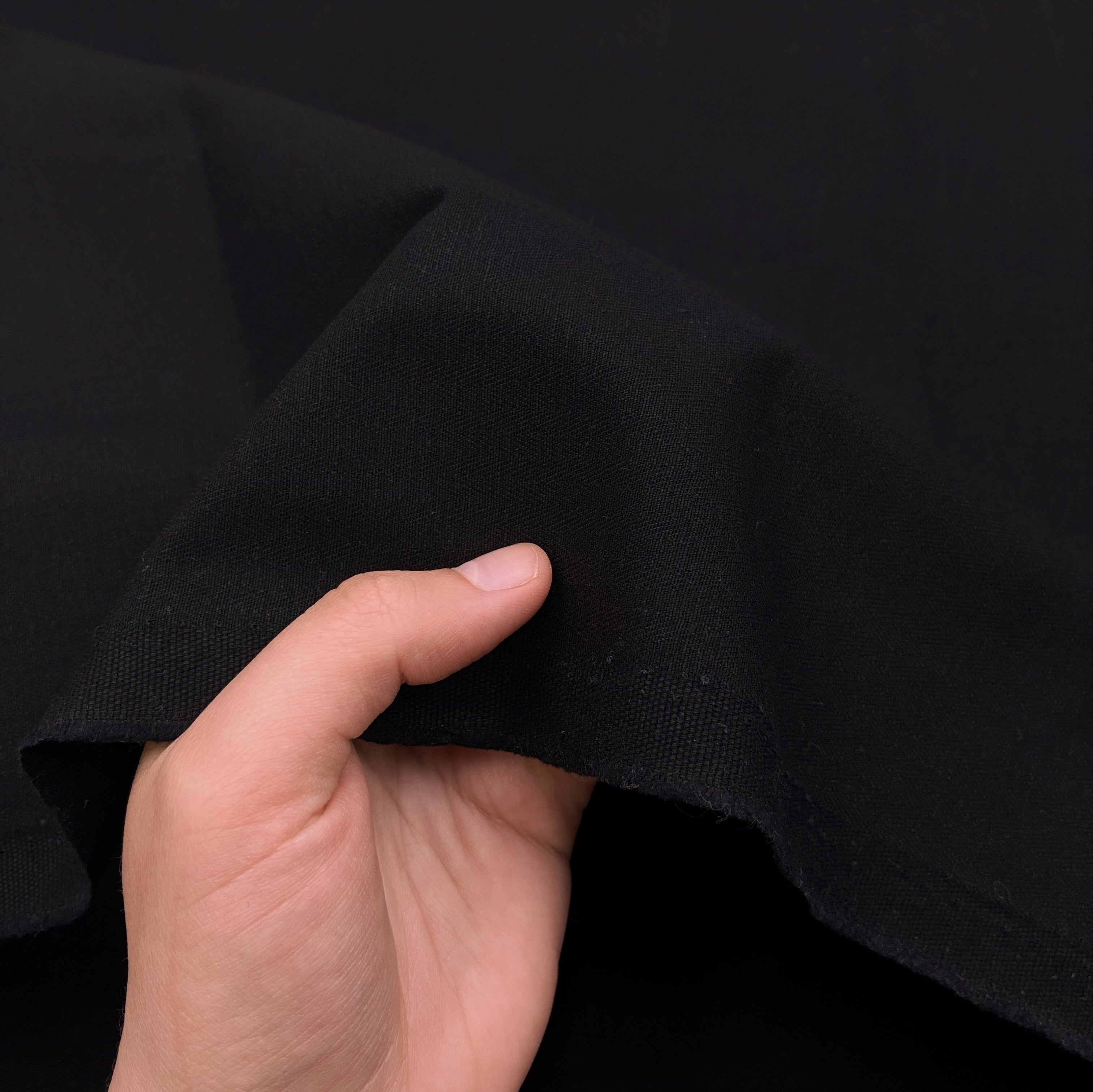 Waxed Cotton Twill - Black (WTW0058)