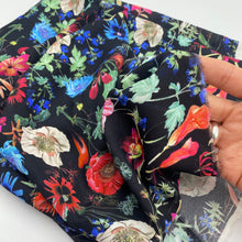 Load image into Gallery viewer, Silk Blouse Weight, Floral on Black (WDW2288)
