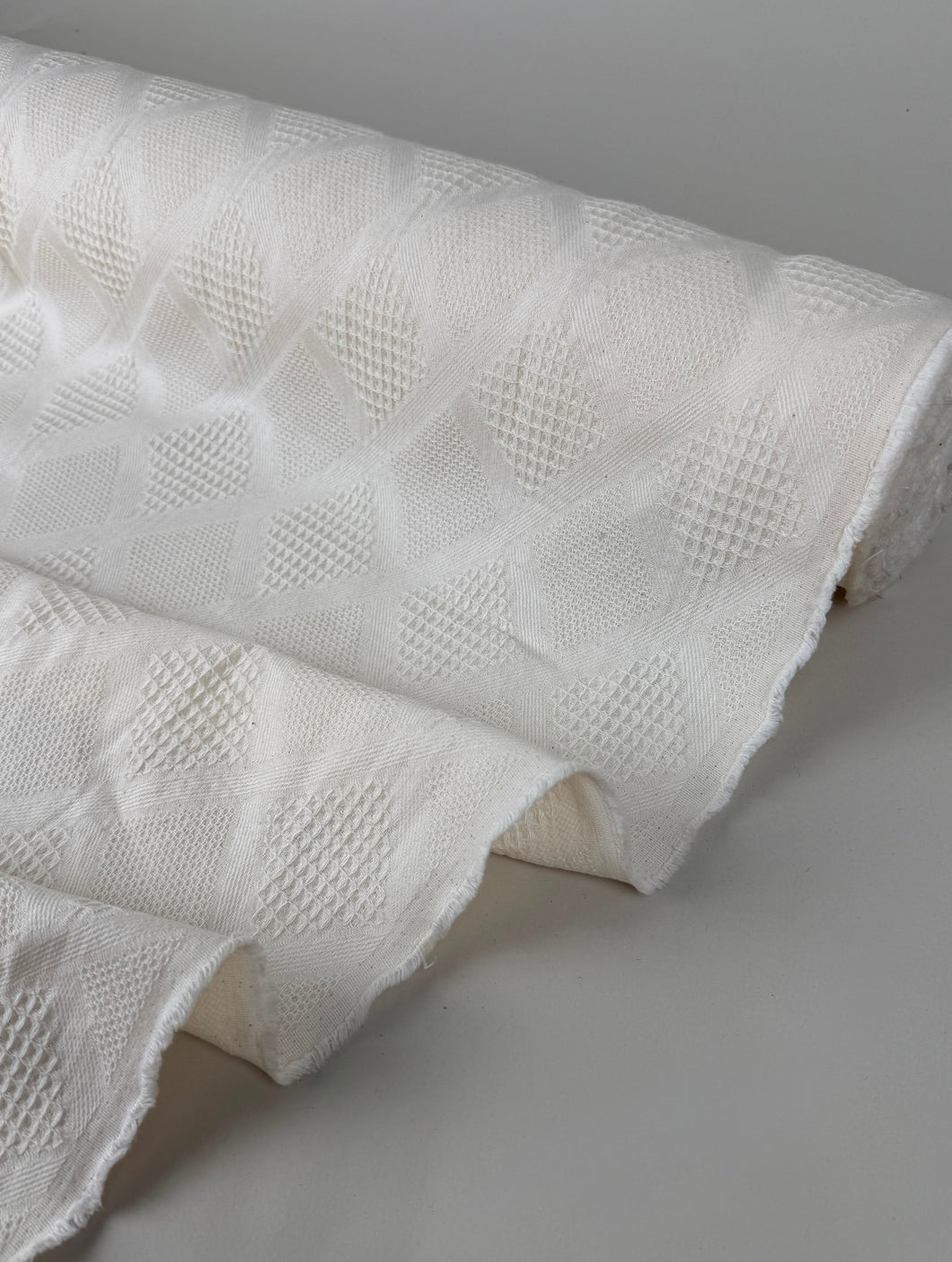Cotton Diamond Waffle, Natural (HDH0618)