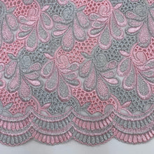 Load image into Gallery viewer, Sparkle Embroidered Lace - Silver and Pink (WFY0576)
