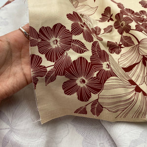 Stretch Cotton Blend Twill, Burgundy Tropical (WBW0457)