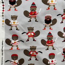 Load image into Gallery viewer, Quilting Cotton, Hockey Beavers Grey (WQC2603)
