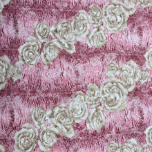 Load image into Gallery viewer, Stretch Printed Lace - Pink with Cream Roses (KLM0188)
