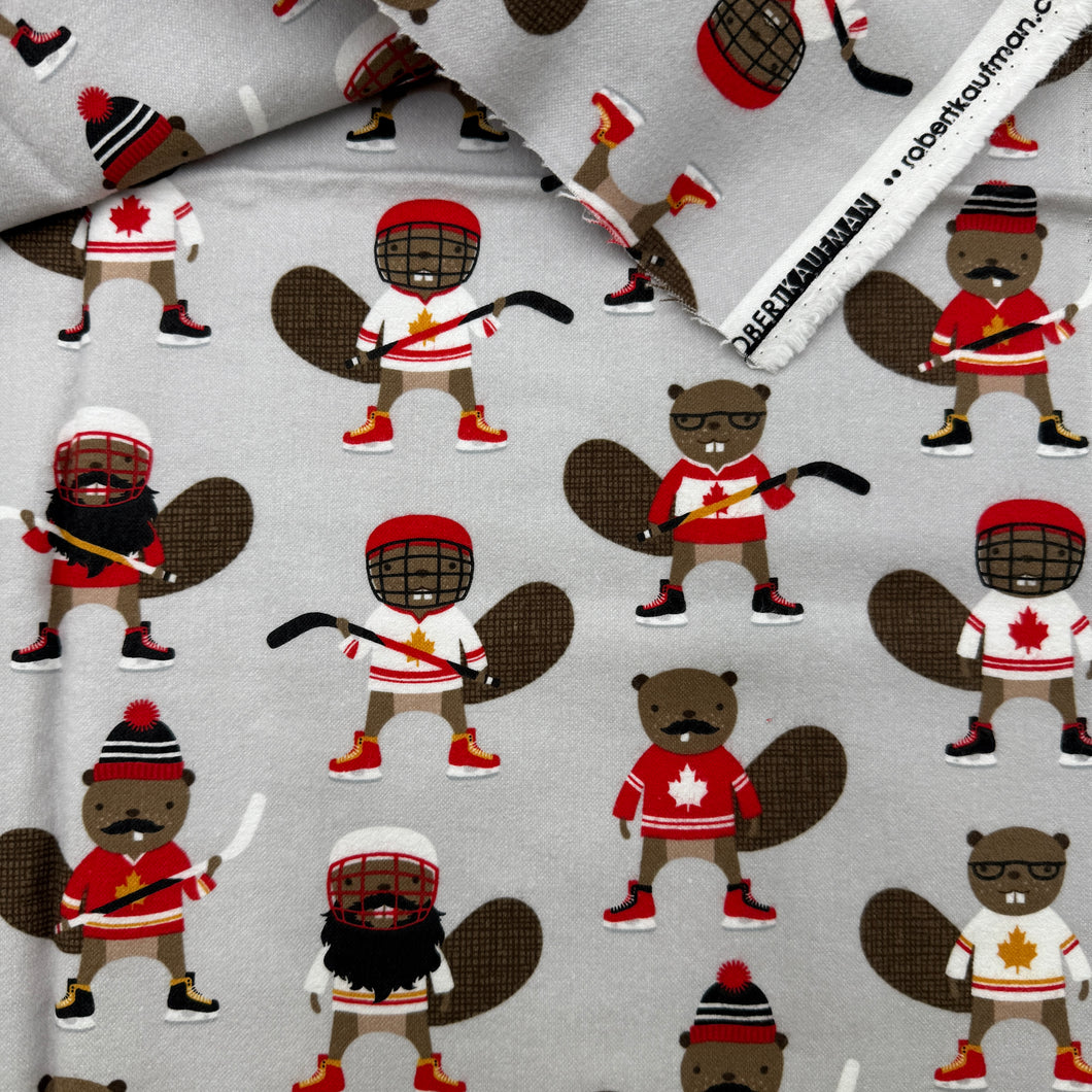 Quilting Cotton Flannelette, Canadian Beavers (WFL0333)