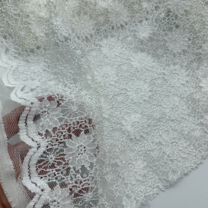 Stretch Floral Mesh, Ivory (KLM0164)