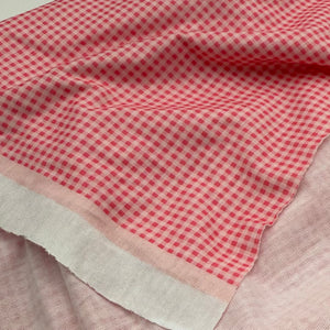 Brushed Jersey, Pink on Pink Micro Gingham (KJE1338)