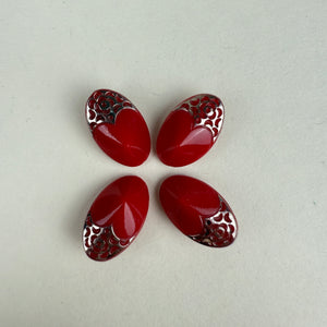 Novelty Button, Red & Silver (NBU0660)