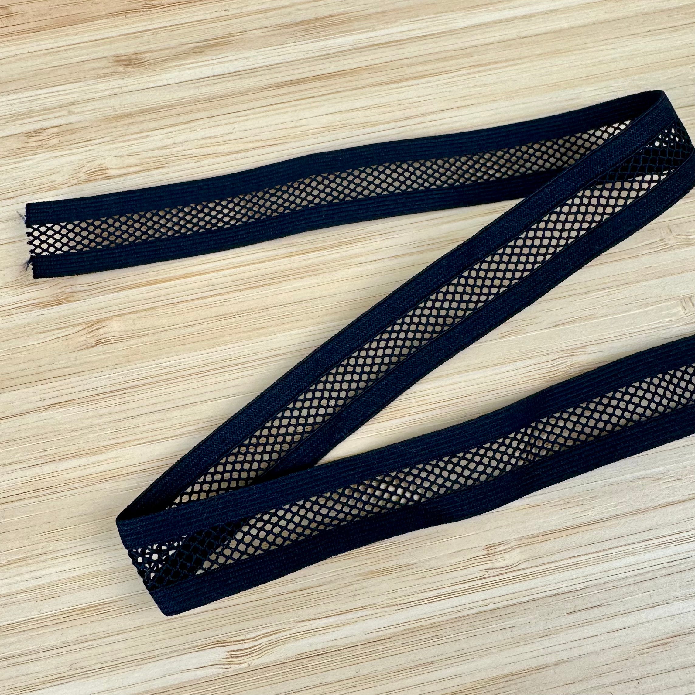 20mm Knit Lattice Elastic - Black, 5m (NEL0100)