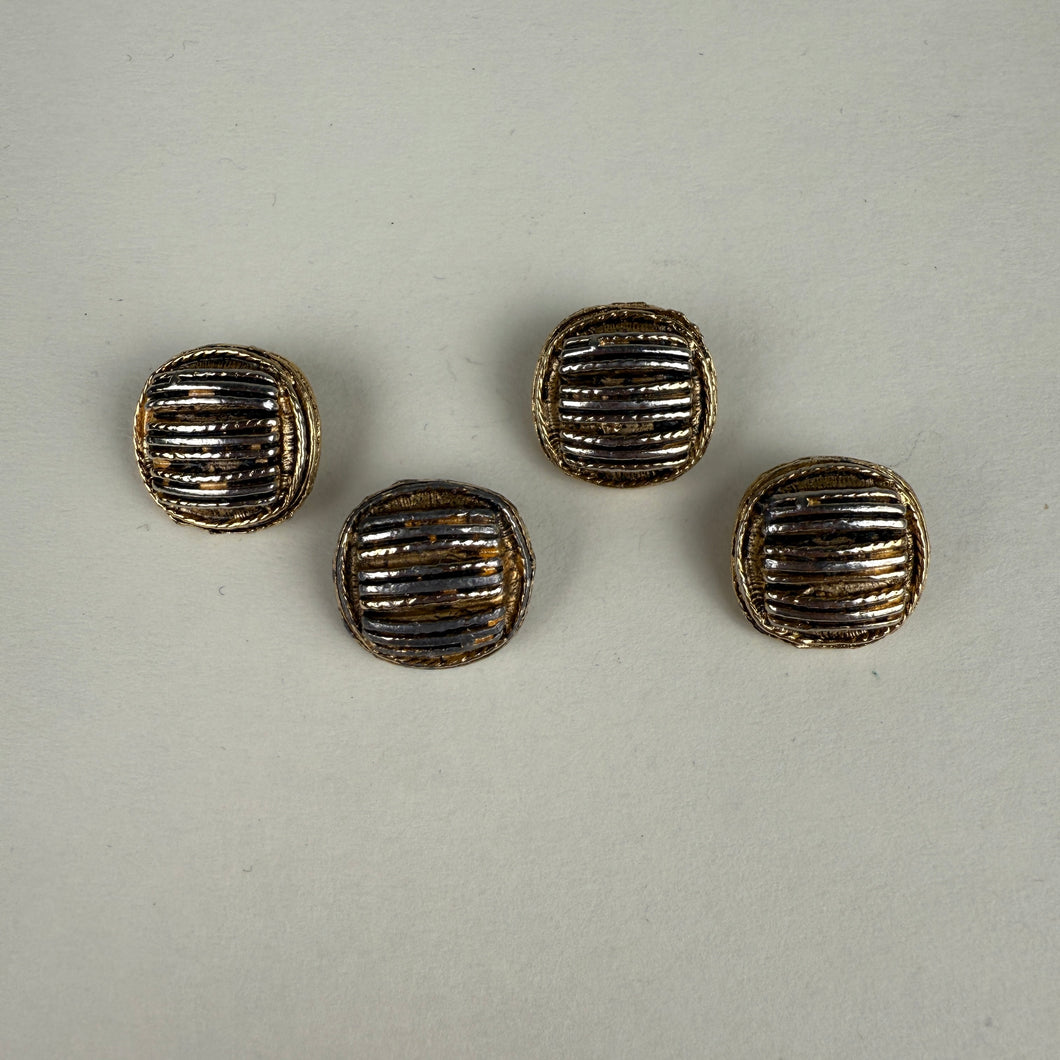 Novelty Button, Gold & Silver (NBU0662)