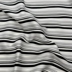 Stretch Blouse Weight - Black & White Shadow Stripe (WDW3071)(SLN)