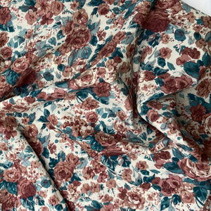 Blouse Weight - Brown and Teal Floral (WDW3101)