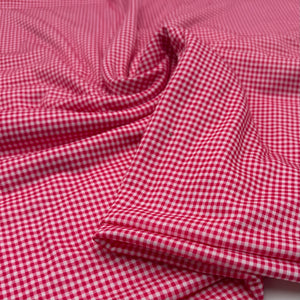 Brushed Jersey, Raspberry Micro Gingham (KJE1335)