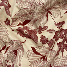 Load image into Gallery viewer, Stretch Cotton Blend Twill, Burgundy Tropical (WBW0457)
