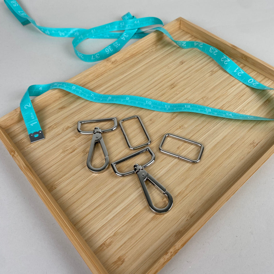 45mm Swivel Hooks with Rectangle Rings (2x)  - Silver Tone (NXX1533)