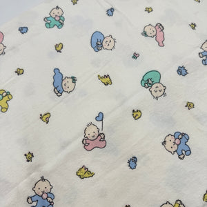 Cotton Flannelette, Warm White with Baby Images (WFL0286:288)