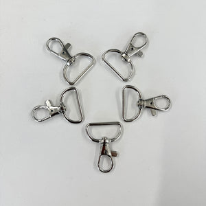 Swivel Lobster Clasp with D-Ring, 25mm, 5 count (NXX1396)