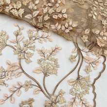 Load image into Gallery viewer, Embroidered Mesh, Bronze &amp; Apricot (KLM0169)
