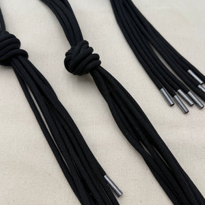 Round Drawstrings with Metal Aglet, Black (NXX1450)
