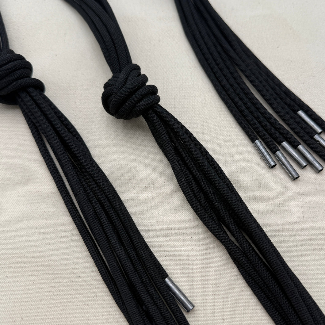Round Drawstrings with Metal Aglet, Black (NXX1450)