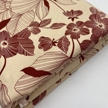 Load image into Gallery viewer, Stretch Cotton Blend Twill, Burgundy Tropical (WBW0457)
