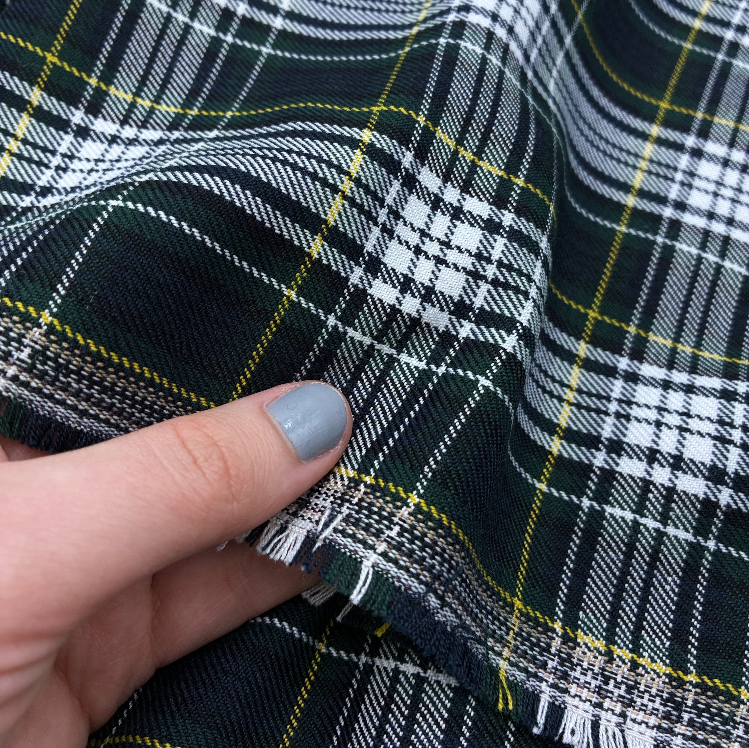 Wool Blend Plaid Shirting - Blue & Green & White (WDW3398:3404)