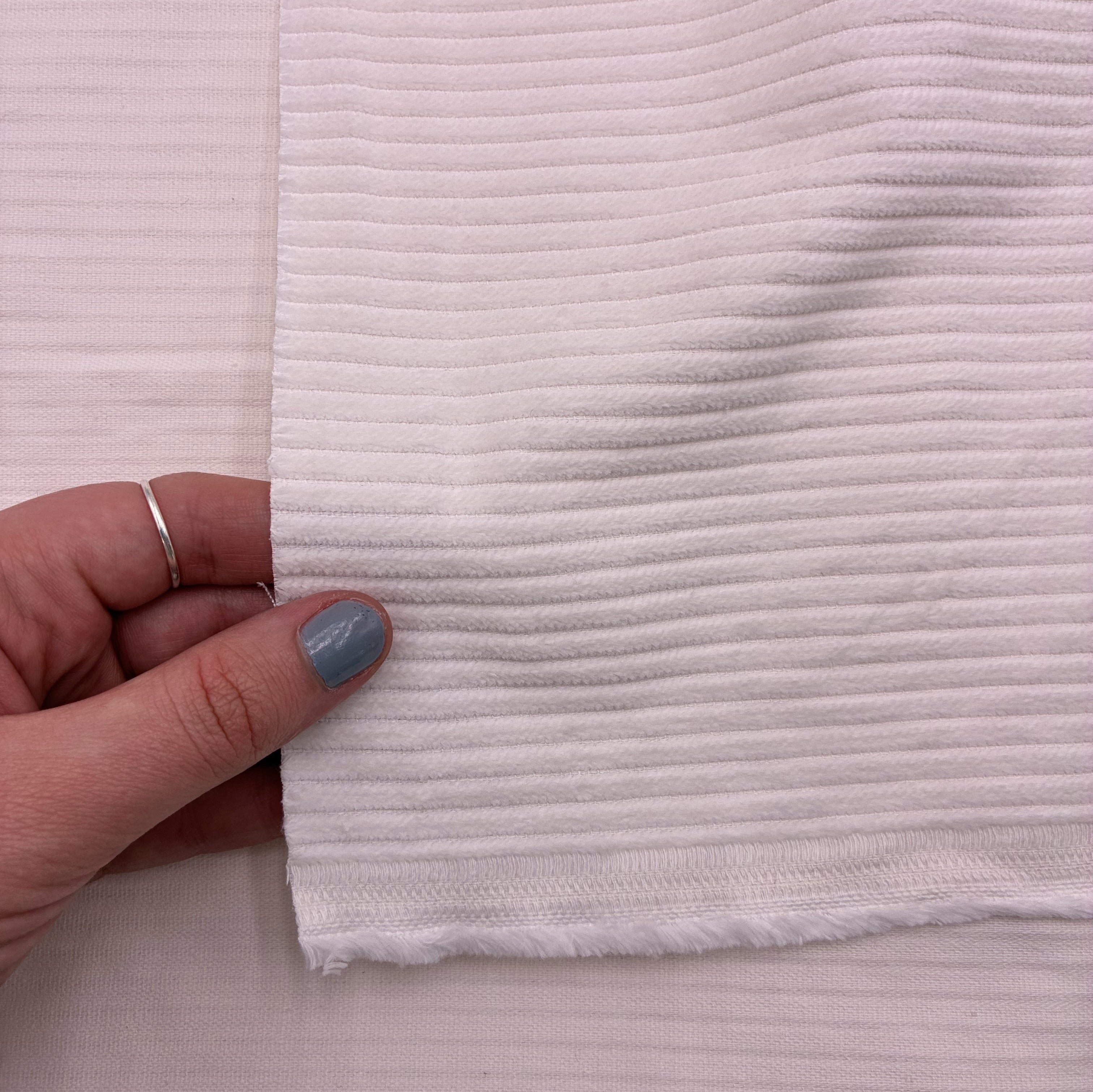 Cotton Wide Wale Corduroy - Bleach White (WCD0042)