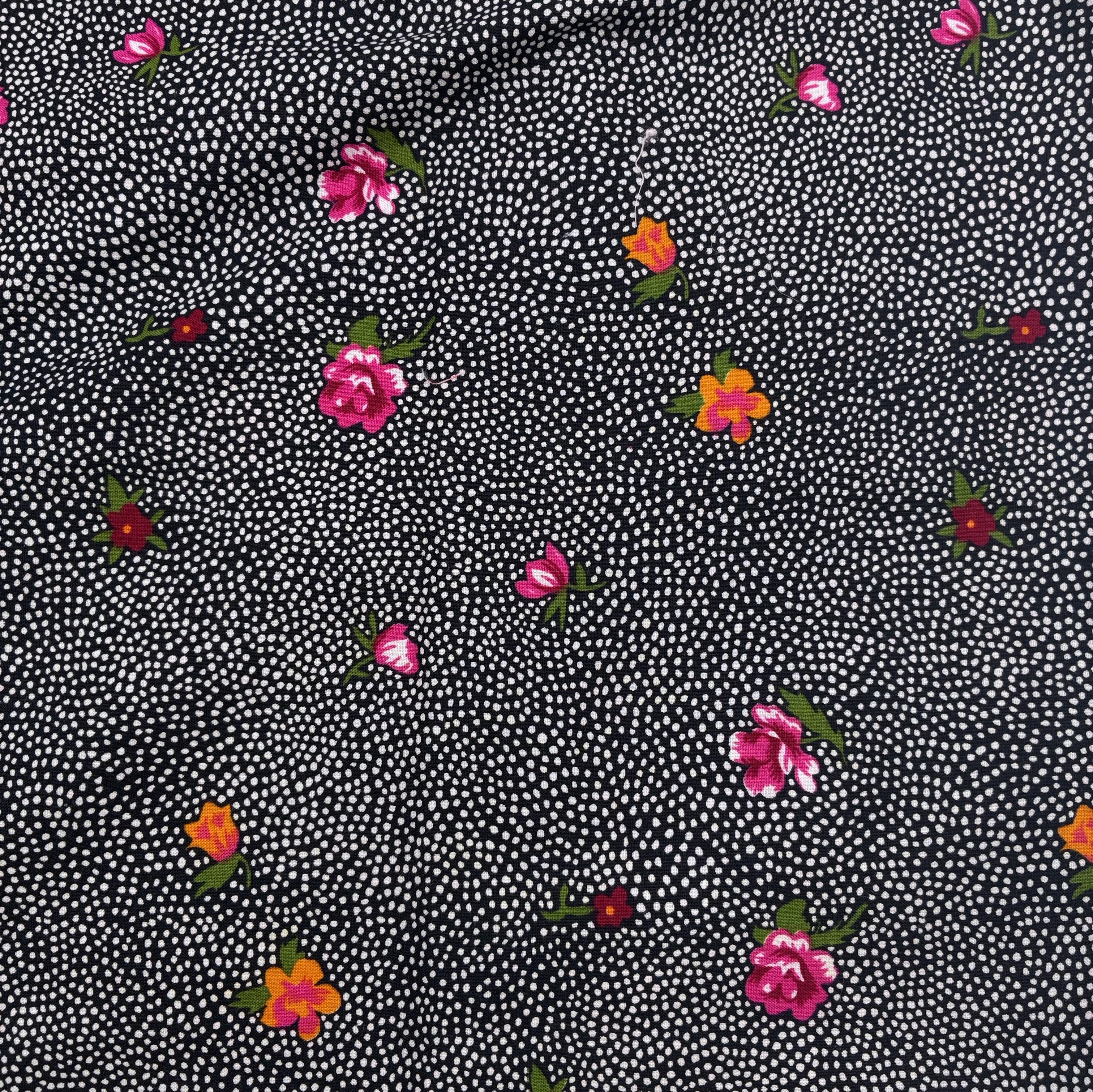 Quilting Cotton - Floral on Black (WQC3141)
