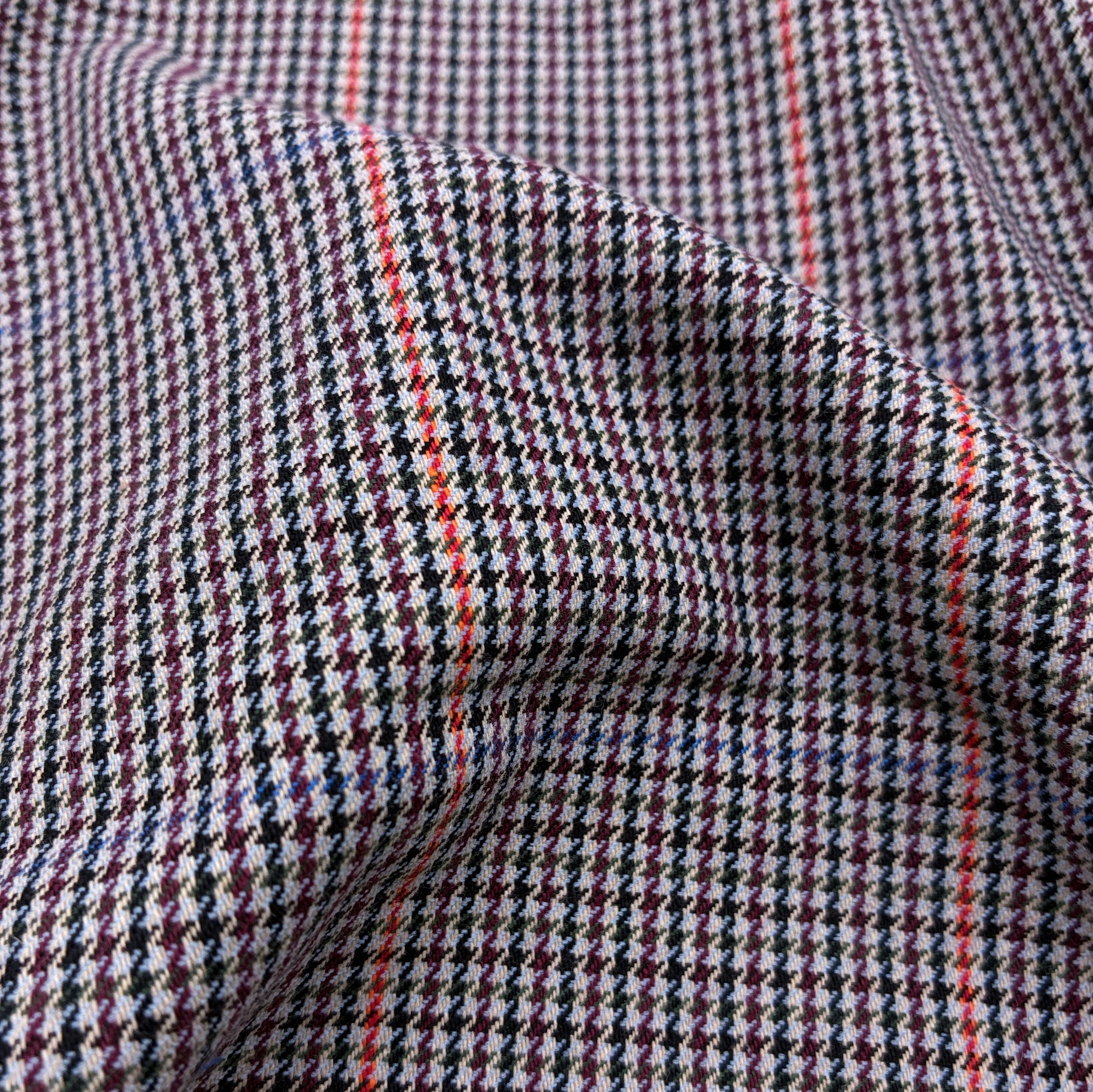 Houndstooth Wool Blend Suiting - Brown (WSW0738)