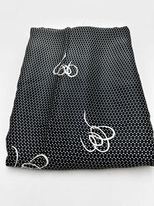 Silk LIning, Black with White (SLN0100)