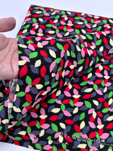 Rayon Blouse Weight, Petals on Black (WDW2410)