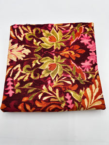 Cotton Dress Weight, Ochre & Burgundy Floral (WDW2411)