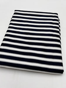 Stretch Cotton Bottom Weight, Navy & White Stripe (WBW0471)